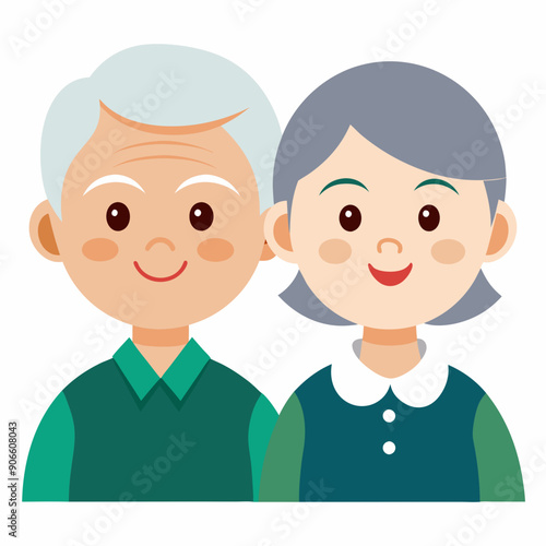 grand parents  Silhouette Vector Illustration