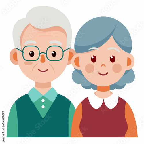 grand parents  Silhouette Vector Illustration
