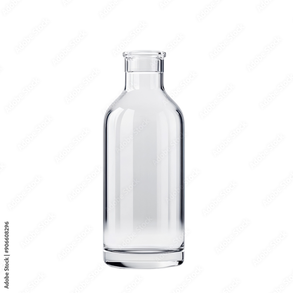 A clear bottle with a white cap A clear bottle with a white cap
