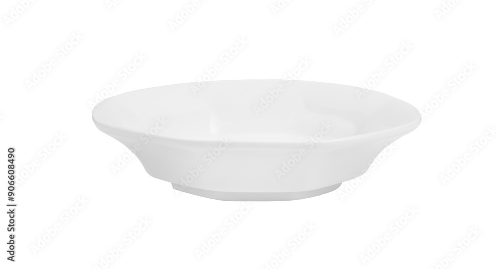 Empty white bowl, handcrafted isolated on white background Empty white bowl, handcrafted isolated on white background