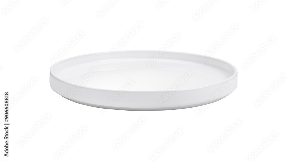 Empty circle white plate isolated on white background Empty circle white plate isolated on white background