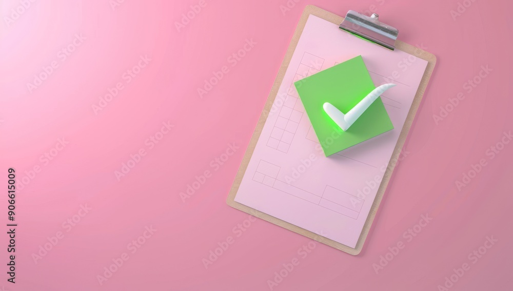 Checklist with a green checkmark Checklist with a green checkmark