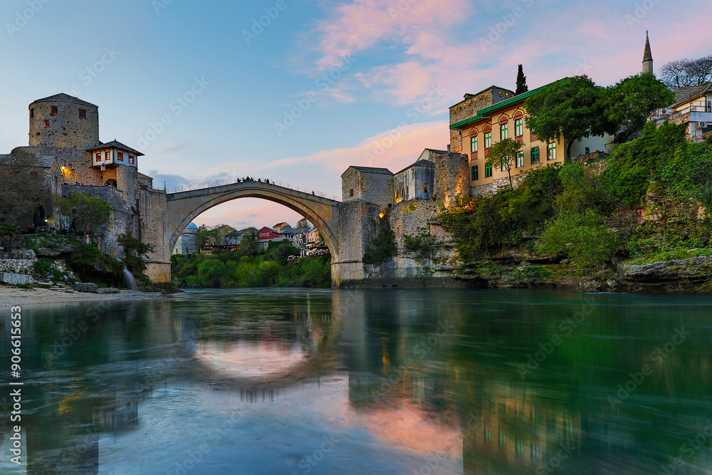 Historical Mostar Bridge known also as Stari Most or Old Bridge in Mostar, Bosnia and Herzegovina Historical Mostar Bridge known also as Stari Most or Old Bridge in Mostar, Bosnia and Herzegovina