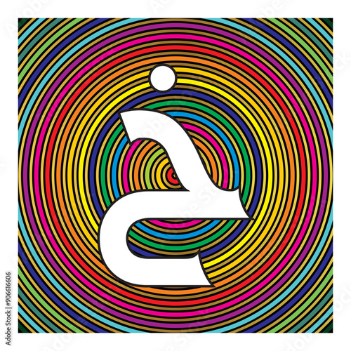 Arabic Calligraphy Alphabet letters or Stylized kufi font style, colorful islamic
calligraphy elements colorful circles  background, for all kinds of design use.