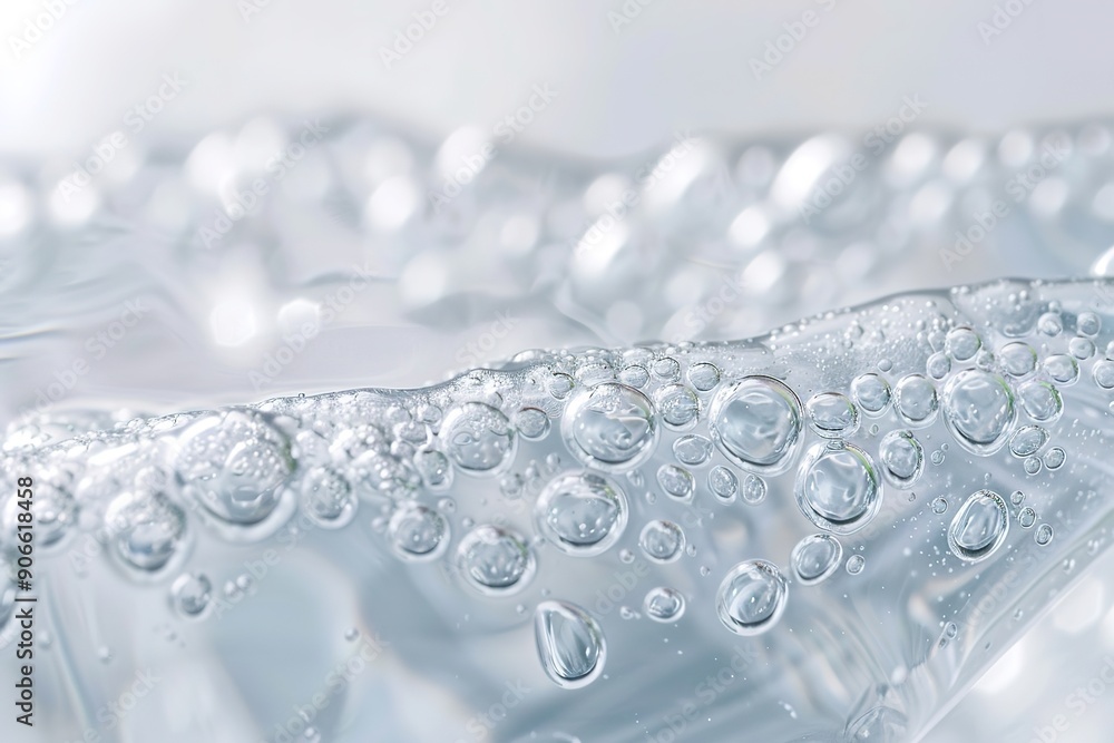 Close-up of clear gel with bubbles, cosmetics background Close-up of clear gel with bubbles, cosmetics background