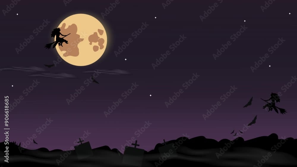 Horizontal video animation of Happy Halloween. Bats fly, pumpkins. Horizontal video animation of Happy Halloween. Bats fly, pumpkins.