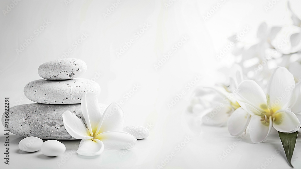 Elegant Spa Setup on White Background - Wellness Illustration Elegant Spa Setup on White Background - Wellness Illustration