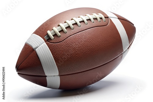 American football ball isolated on white background. 3D render