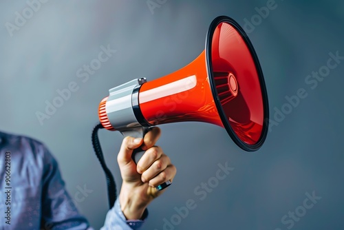 Person making a sales pitch, illustrating persuasive communication