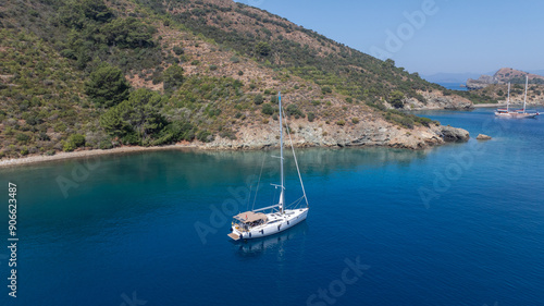 Wallpaper Mural The charm of a sailing boat voyage, seen from above. Torontodigital.ca