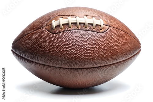 A deflated American football soccer ball isolated on a white background. photo