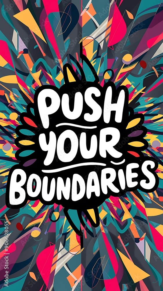 Push Your Boundaries colorful background and text (T-shirt Design Motivational Quote, Illustration ,Typography) Push Your Boundaries colorful background and text (T-shirt Design Motivational Quote, Illustration ,Typography)