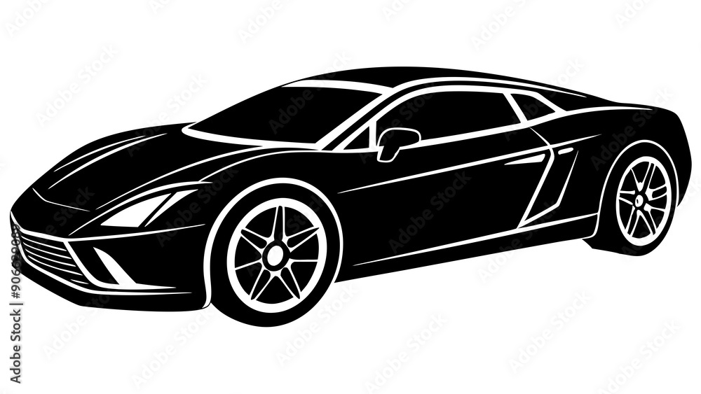 High-Quality Sports Car Silhouette Art for Luxury and Performance Graphics High-Quality Sports Car Silhouette Art for Luxury and Performance Graphics