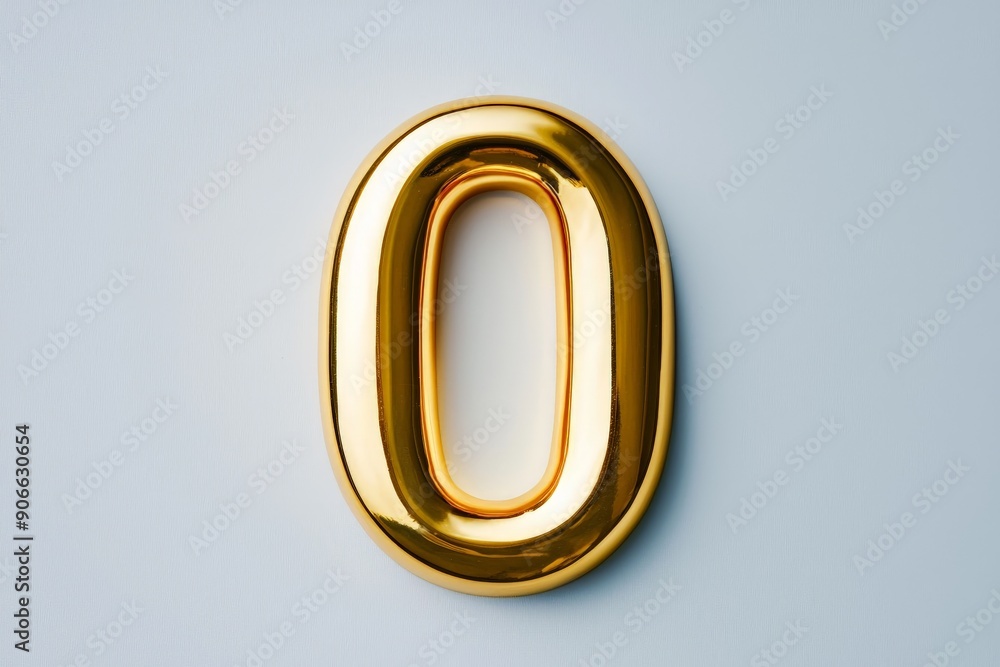 Obraz premium the number 0 zero in gold on a white background