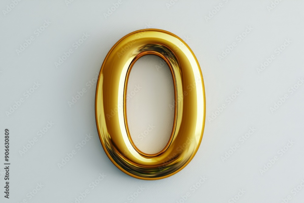 Obraz premium the number 0 zero in gold on a white background