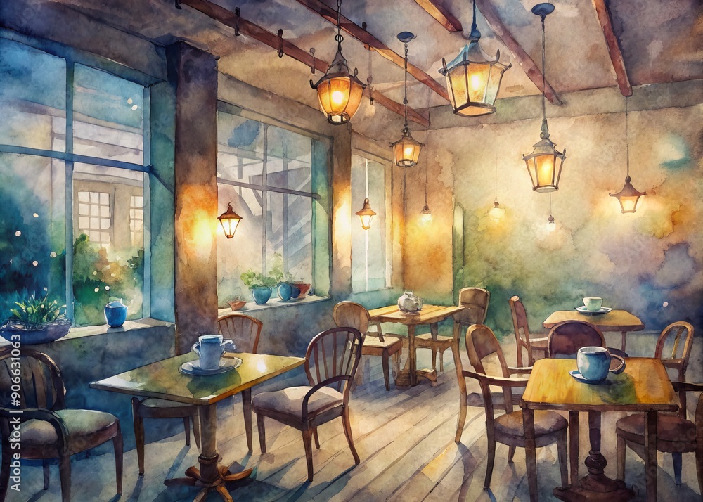 Cozy cafe ambiance with warm lighting, rustic wooden tables, and vintage decorations, inviting a sense of comfort and relaxed conversation over steaming cups. Cozy cafe ambiance with warm lighting, rustic wooden tables, and vintage decorations, inviting a sense of comfort and relaxed conversation over steaming cups.