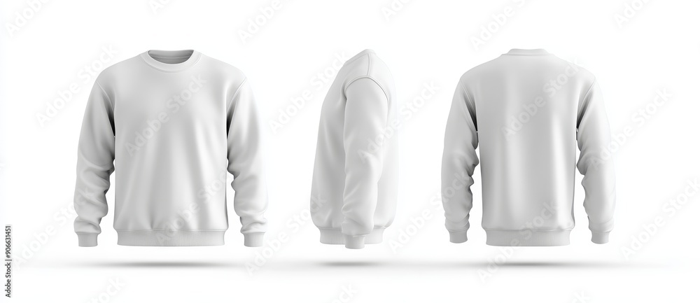 White sweatshirt template with front and back views White sweatshirt template with front and back views