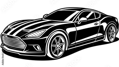 High-Quality Sports Car Silhouette Art for Luxury and Performance Graphics