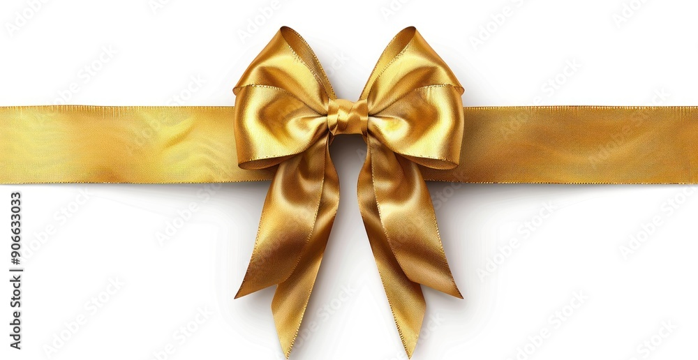 Golden Bow on White Background Golden Bow on White Background