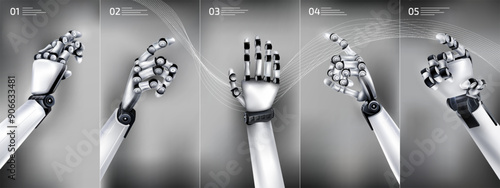 Voluminous hands work on a black and white background