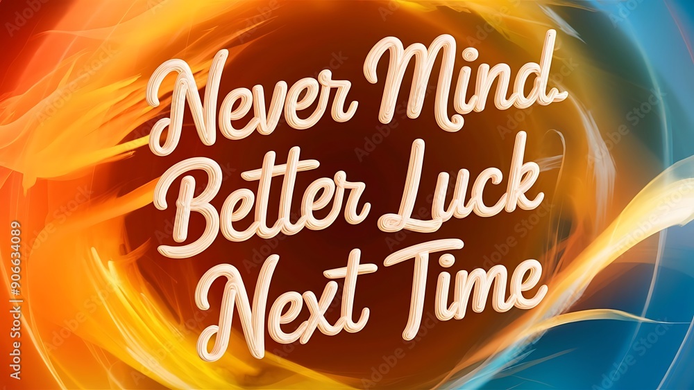 Fototapeta premium Never Mind Better Luck Next Time colorful background and text (T-shirt Design Motivational Quote, Illustration ,Typography)