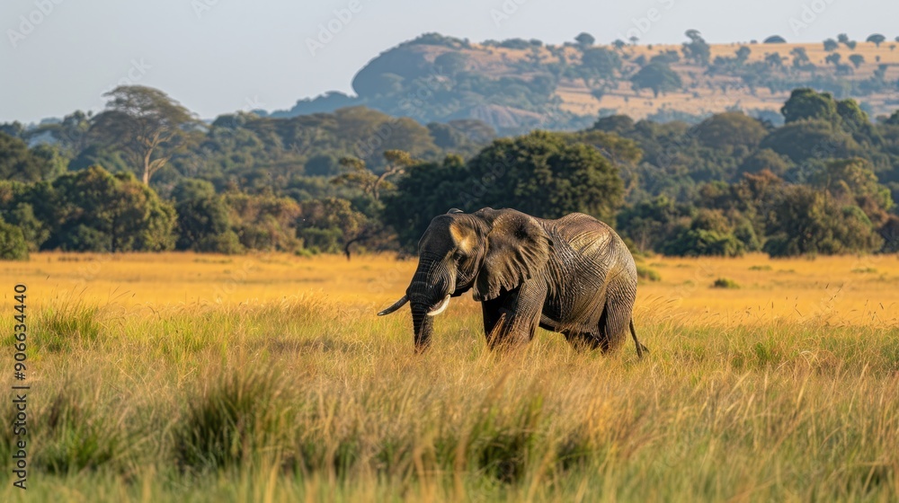 Fototapeta premium African Elephant in the Savanna