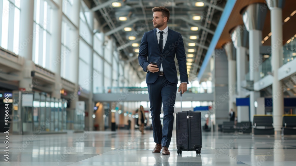 The businessman with luggage The businessman with luggage