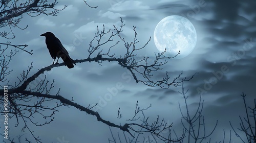 Raven in Moonlight