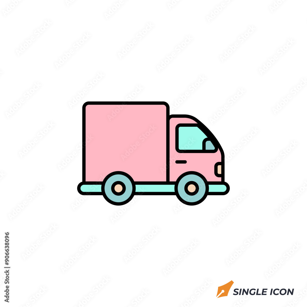 Delivery Truck icon vector illustration. Delivery Truck symbol isolated on white background Delivery Truck icon vector illustration. Delivery Truck symbol isolated on white background