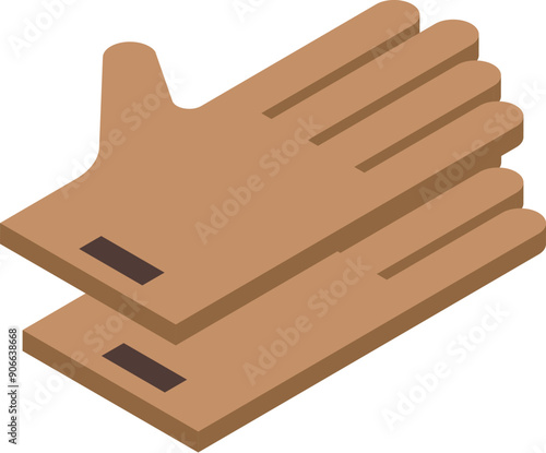 Pair of working gloves is laying on a flat surface, providing hand protection for workers