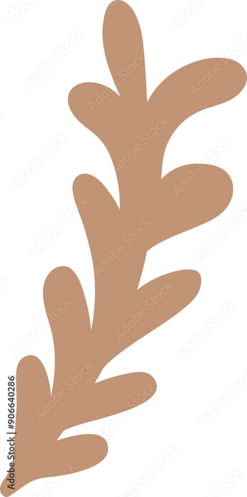 Obraz premium flat abstract brown dry autumn leaf branch