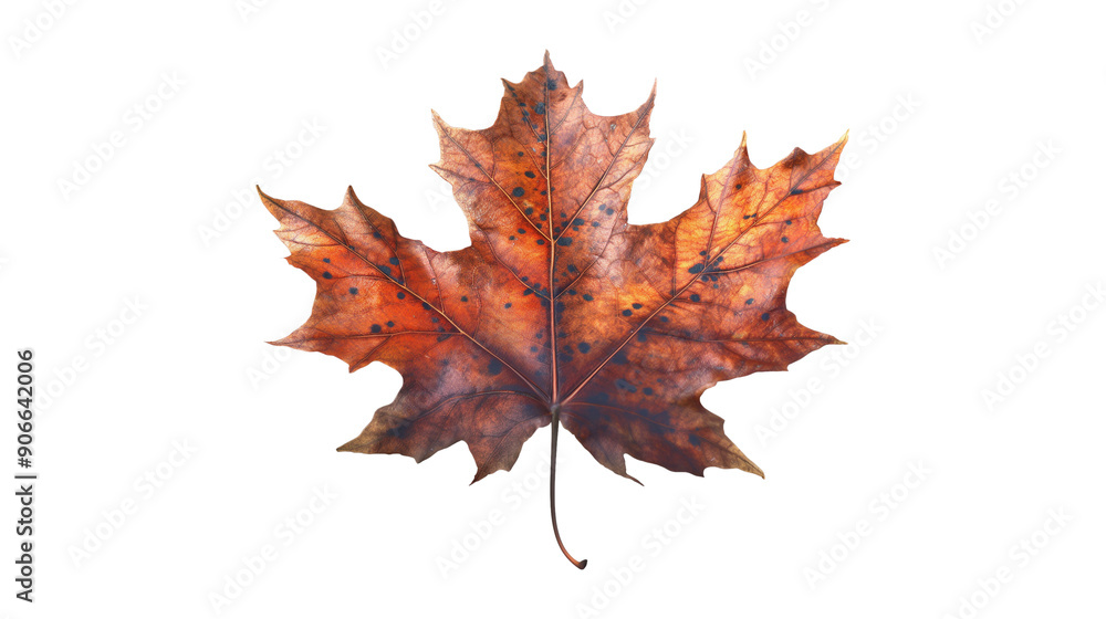 A leaf of a tree is shown on a white background A leaf of a tree is shown on a white background