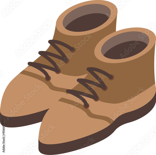 Pair of brown leather shoes standing upright is a concept related to footwear