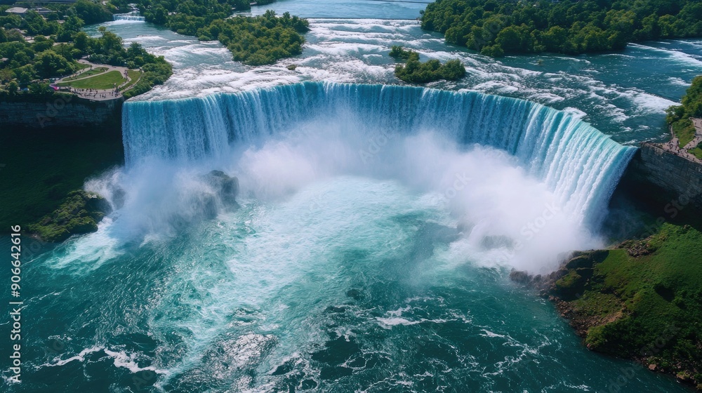 Stunning Niagara Falls with a clear background for text overlay Stunning Niagara Falls with a clear background for text overlay