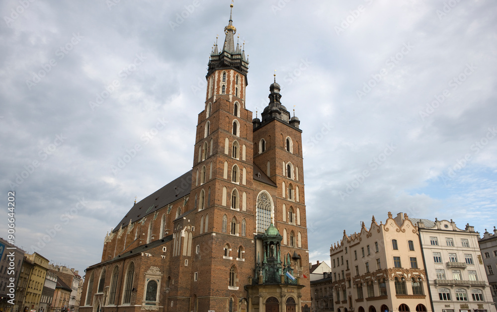 Fototapeta premium Poland Krakow city view on a sunny autumn day