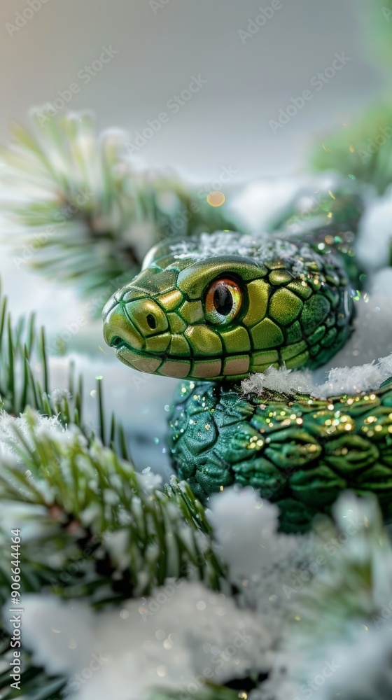 snake on new year and christmas background. snake on new year and christmas background.