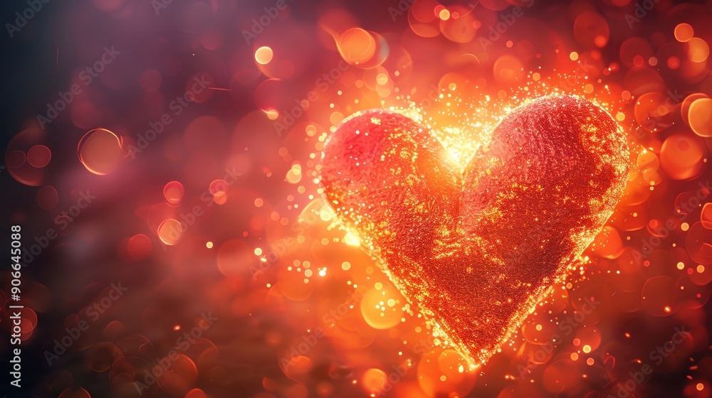 An illustration of a heart radiating light, representing love and happiness attracting success An illustration of a heart radiating light, representing love and happiness attracting success