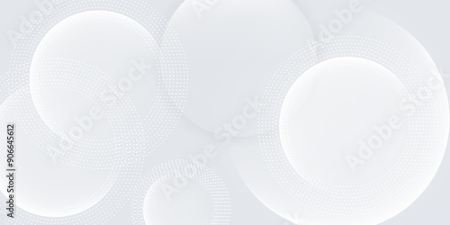 gray abstract background with modern realistic colorful circle pattern.  3d, design, simple,
