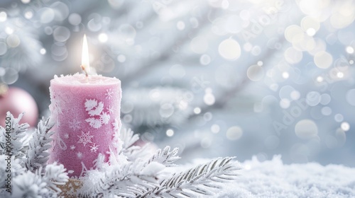 pink candle in advent wreath.