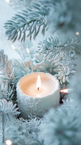 white candle in advent wreath.