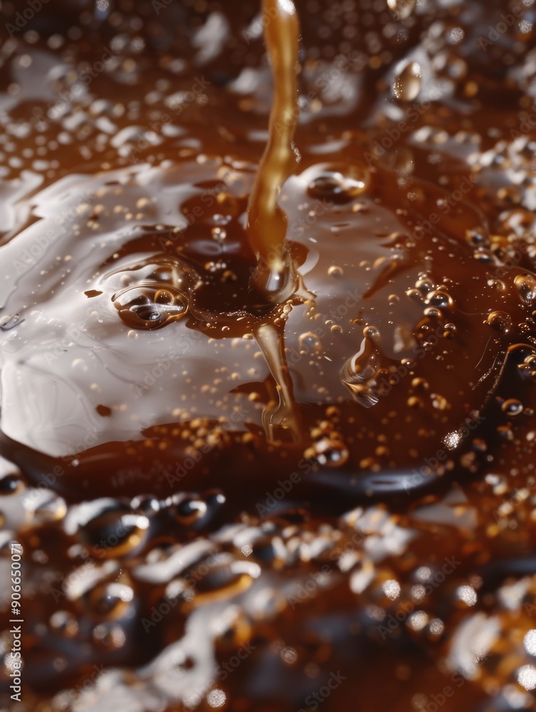 A close-up shot of liquid pouring into a pan, great for recipes or cooking demonstrations A close-up shot of liquid pouring into a pan, great for recipes or cooking demonstrations