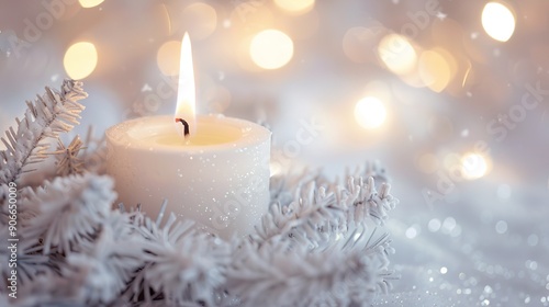 white candle in advent wreath.