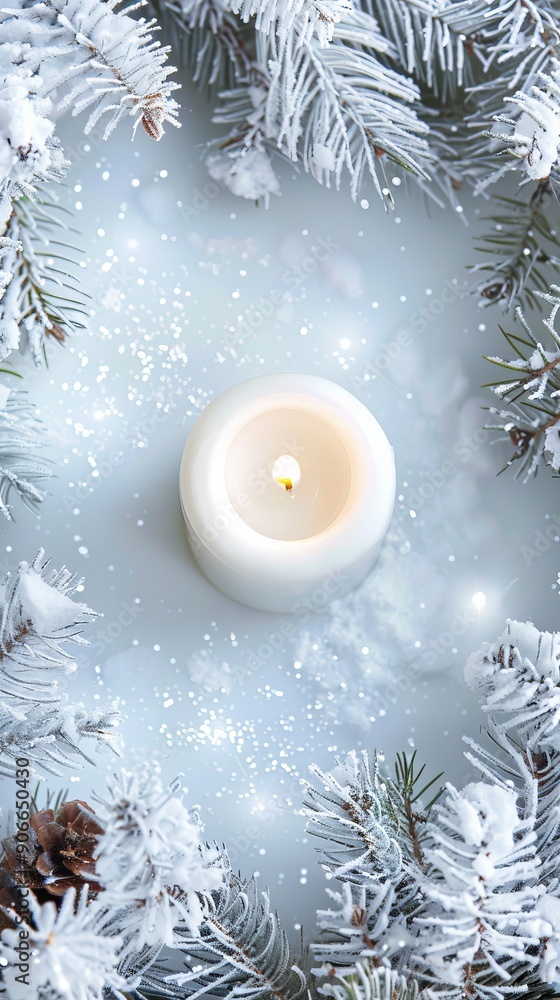 white candle in advent wreath. white candle in advent wreath.