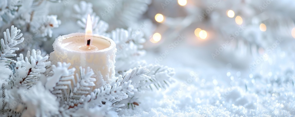 white candle in advent wreath. white candle in advent wreath.