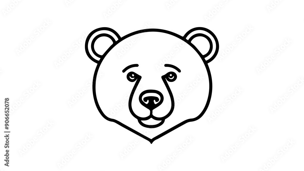 bear head outline shape vector illustration on white background, very cute bear simple vector illustration bear head outline shape vector illustration on white background, very cute bear simple vector illustration