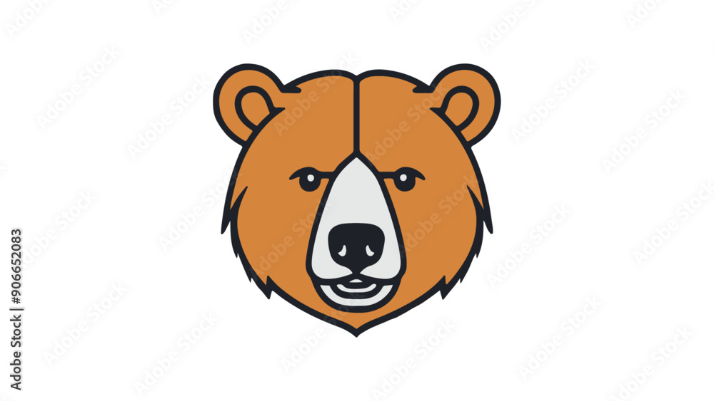 simple brown bear head vector illustration on white background simple brown bear head vector illustration on white background