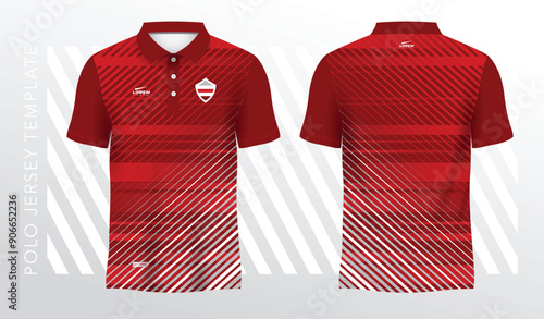 red sublimation shirt for polo sport jersey template