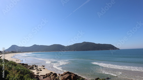 Praia da solidão with blue sky, Florianópolis, Santa Catarina, Brazil