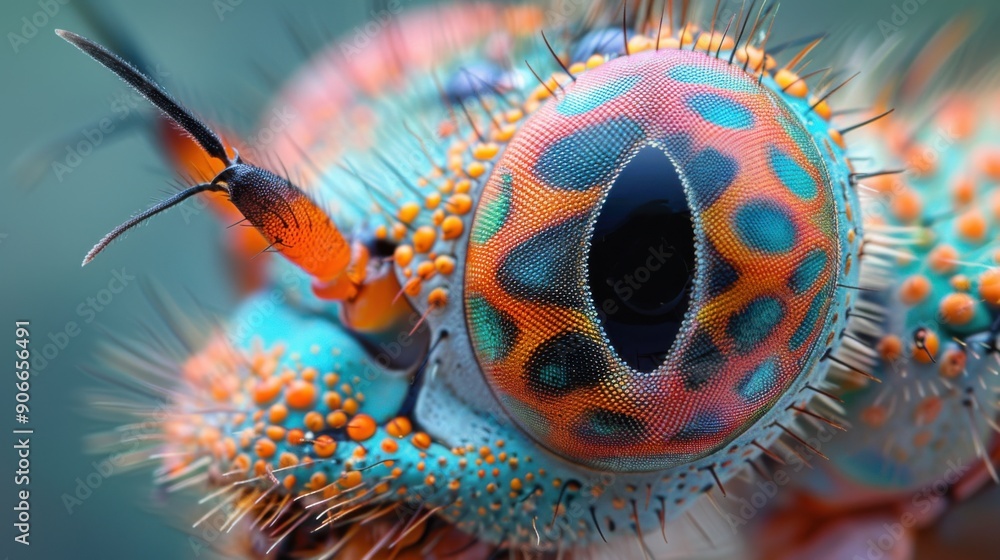 Fototapeta premium detailed view of the fly's eye