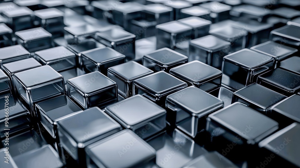 Abstract background of a metal block array, industrial design, generative AI technology Abstract background of a metal block array, industrial design, generative AI technology